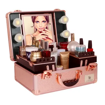 Professional Extendable Aluminum Makeup Case with Light and Mirror