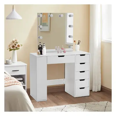 Hollywood Dressing Table with LED Lighted Mirror