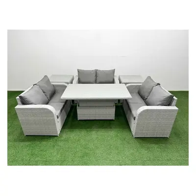 Fimous Seater PE Wicker Rattan Furniture Sofa Sets with Adjustable Lifting Dining or Coffee Tabl