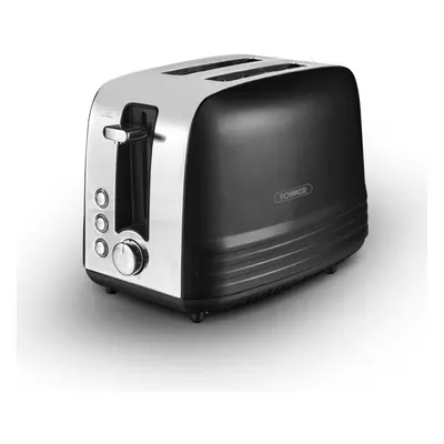 Tower, T20080BLK, Ash 2-Slice Toaster with Browning Levels, Defrost/Reheat/Cancel, 925W, Black &