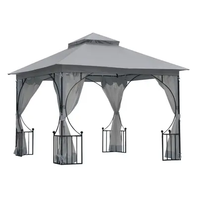 Outsunny Gazebo Party Tent Canopy Sun Shade for Patio Garden 3x3(m)