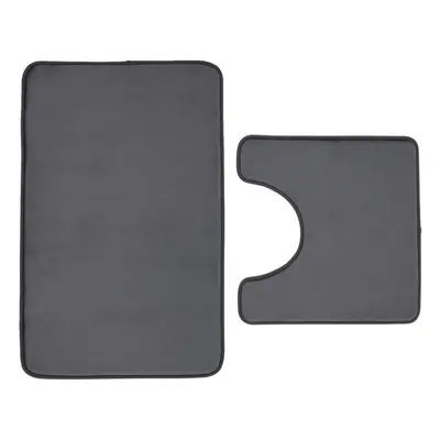 Antibacterial Memory Foam Bath & Ped Mat Charcoal