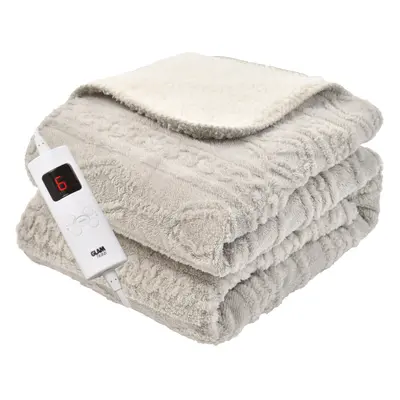 (Cool Grey) GlamHaus Electirc Heated Throw Blanket 160x130 cm