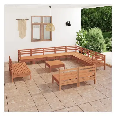 vidaXL Garden Lounge Set Patio Lounge Set Piece Solid Wood Pine Honey Brown