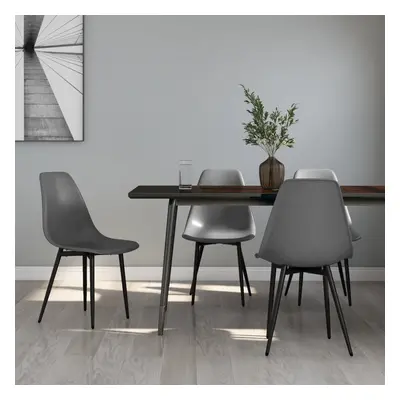 vidaXL 4x Dining Chairs Grey PP Kitchen Dining Room Dinner Chairs Seating