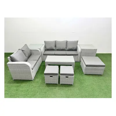 Fimous Seater PE Rattan Wicker Garden Furniture Patio Conservatory Sofa Set with Seater Sofa Lov