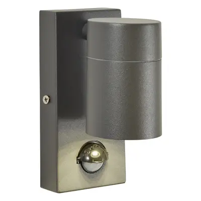 Zinc Leto 1lt Fixed GU10 Wall Light x PIR IP44 Anth Wall light Anthracite ZN-37938-ANTH