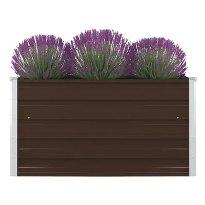 vidaXL Raised Garden Bed Galvanised Steel Brown Metal Planter Pot Flower Boxes