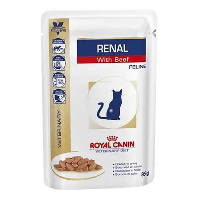 Royal Canin Veterinary Diet Cat - Renal with Beef x 85g Pouches