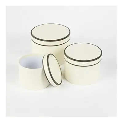 Round Couture Range Lined Flower Hat Boxes Set of (Cream)