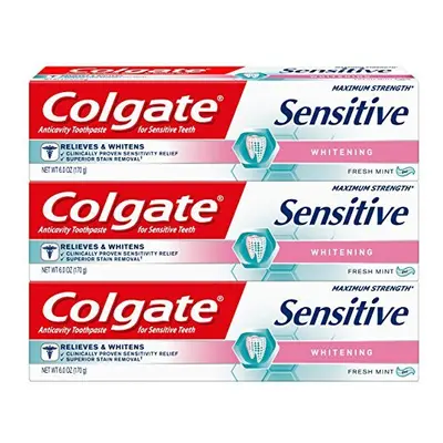 Colgate Sensitive Maximum Strength Whitening Toothpaste ounce Pack