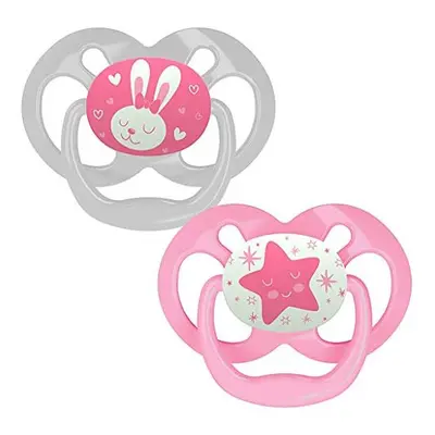 Dr. Brown's Advantage Baby Pacifiers, Glow-in-The-Dark, Month Pacifiers, Pink, Count