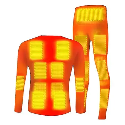 (Men"s Heated Underwear Winter Usb Electric Heating Suit Ski Tops Pants) Men"s Heated Underwear 