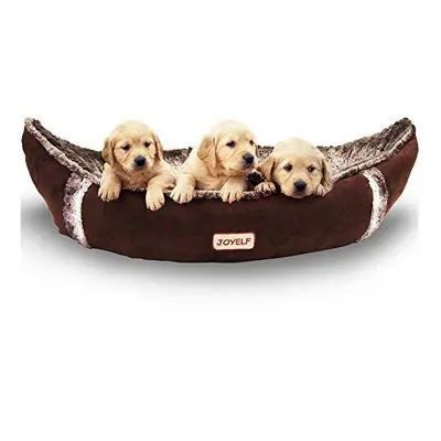 JOYELF Medium Dog Bed with Washable Removable Cover, Cute Pirate Ship Warming Cat Cuddle Bed, Pl