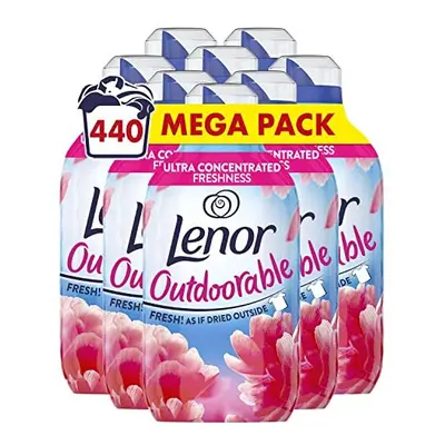 Lenor Outdoorable Fabric Conditioner, Washes, 6.16 (770 ml x 8), Pink Blossom, Ultra Concentrate