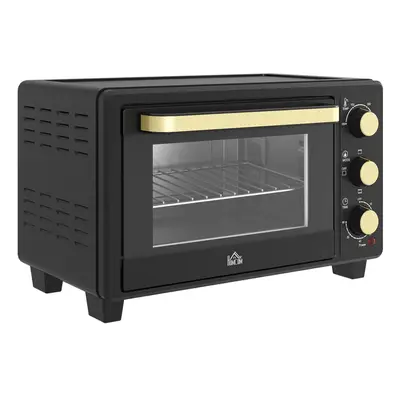 HOMCOM Mini Oven 16L Countertop Oven w/ Adjustable Temp Timer 1400W, Black