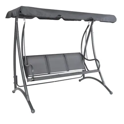 Charles Bentley Seater Outdoor Swing Seat Bench Chair Hammock w/ Canopy -Grey