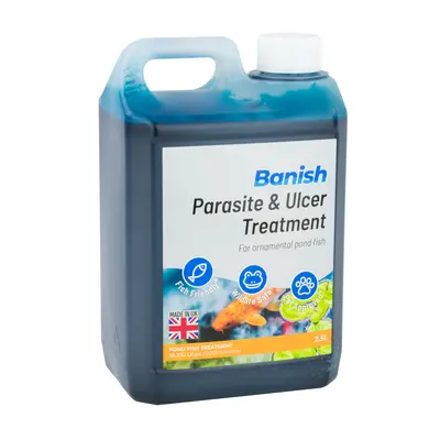 (2.5L Parasite, Ulcer & Whitespot) Pisces Banish Parasite Ulcer & Whitespot Pond Fish Treatment 