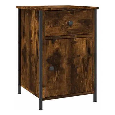 (smoked oak) vidaXL Bedside Cabinet Bedside Table Side Table Sonoma Oak Engineered Wood