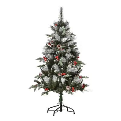 HOMCOM 4FT Artificial Snow Dipped Christmas Tree Xmas Holiday Pencil Tree Green