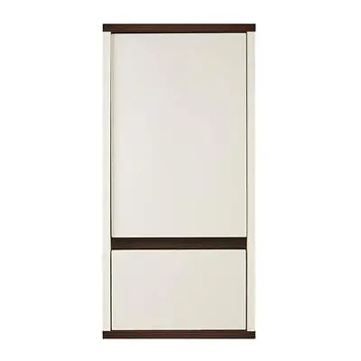 Premier Housewares Chelsea Single Door/1-Drawer Wall Cabinet - White/Walnut Veneer