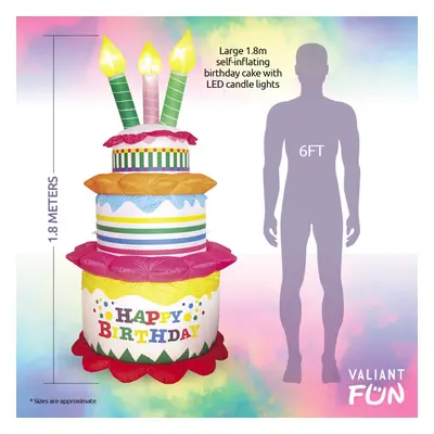 Valiant Inflatable Birthday Cake 6ft Party Decoration