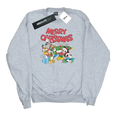 (4XL, Sports Grey) Disney Mens Mickey And Friends Winter Wishes Sweatshirt