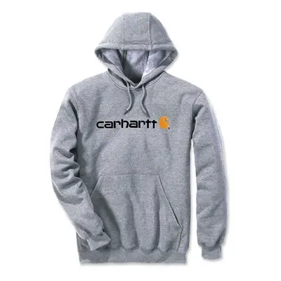 (S) Carhartt Signature Logo Hoodie Heather Grey