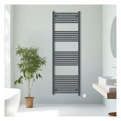 (Anthracite, 1800x600mm) Prefilled Electric Straight Heated Towel Rail Radiator Ladder Warmer