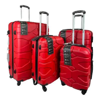 (Red, Set of 4) Hampton & Stewart Hard Shell Extra Large Suitcase