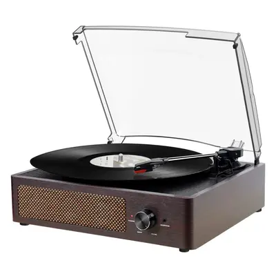 (Brown) DIGITNOW Vinyl Turntable Bluetooth Record Player 3-Speed