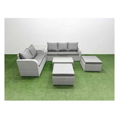 Fimous Seater PE Rattan Wicker Garden Furniture Patio Conservatory Sofa Set with Seater Sofa Lov