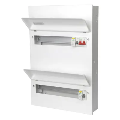 DANSON DOUBLE STACKED METAL CONSUMER UNIT WAYS (12+14) WITH 100A MAIN SWITCH & x 80A mA RCDs