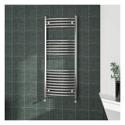 (1200x500mm, Chrome) NRG Curved Central Heating Towel Rail Bathroom Heated Rad Radiators Ladder 