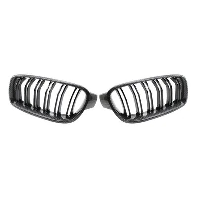 Car Carbon Fiber Double Line Front Hood Kidney Grill for - Series F30 51130054493