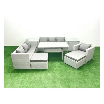 Fimous Pieces Outdoor Rattan Sofa Set with Cushions Patio Garden Furniture Sets with Armchair Di