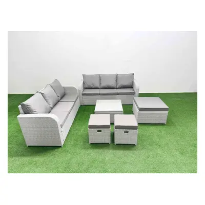 Fimous Outdoor Garden Furniture Sets Seater Wicker Rattan Furniture Sofa Sets with high Back Lou