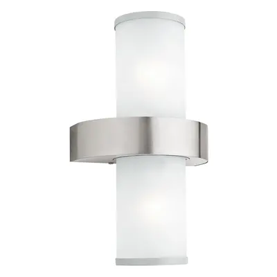 Eglo Beverly Outside Wall Light/Stainless Steel and Satined Glass / Bulbs 2x E27 Max W / x cm/Pr