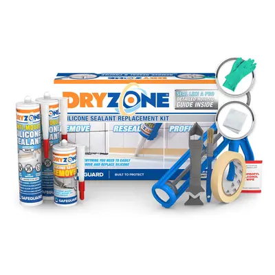 Dryzone Silicone Sealant Replacement Kit (Anti Mould) - Complete kit for Professional looking jo