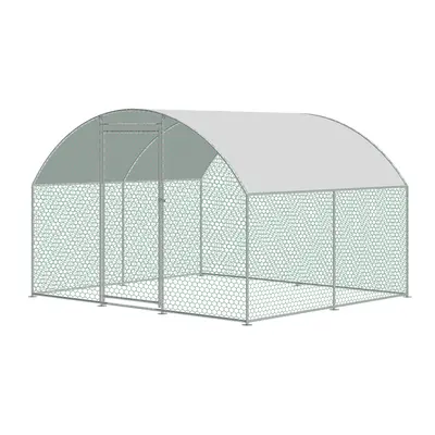 KCT 2.5x3m Walk in Chicken Run Hen Coop Poultry Enclosure Outdoor Bird Cage with Cover