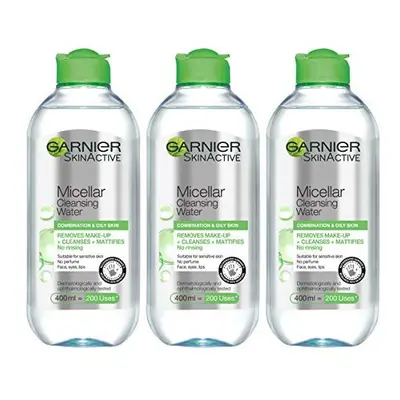 Garnier Micellar Cleansing Water Combination, Oily and Sensitive Skin, Mattifying Face and Eye M