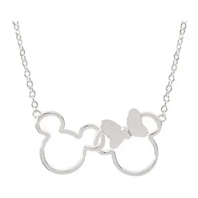 Disney Mickey and Minnie Mouse Jewelry for Women, Interlocking Mickey and Minnie Pendant Necklac