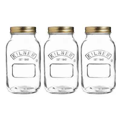 Kilner Preserve Jar Litre Set of Piece Transparent