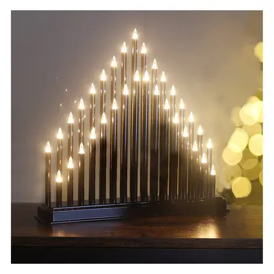 (black) Candle Bridge Black with Pipe Faux Candles Traditional