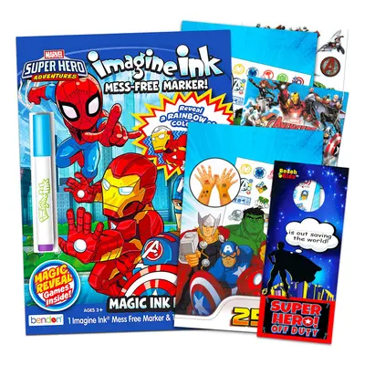 Marvel Super Hero Adventures Imagine Ink Coloring Book Activity Set ~