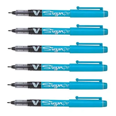 V Sign Felt-Tip Pens Medium 0.6 mm Turquoise Pack of