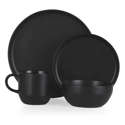 Tower BO867005BLK Luna Piece Dinnerware Set, Matte Black Speckle