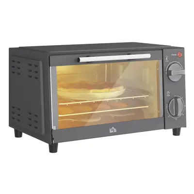 HOMCOM Mini Oven 9L Countertop Toaster Oven with Timer Control 750W Grey