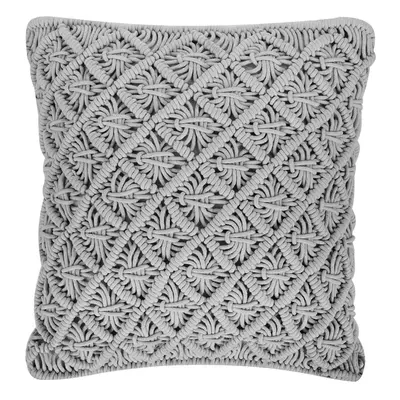 Cotton MacramÃ© Cushion x cm Grey KIZKALESI