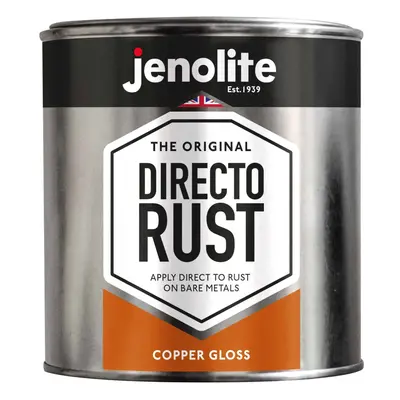 (1 Litre, Copper) JENOLITE Directorust Metallic Gloss Paint - Apply Direct to Rust - Primer, Und